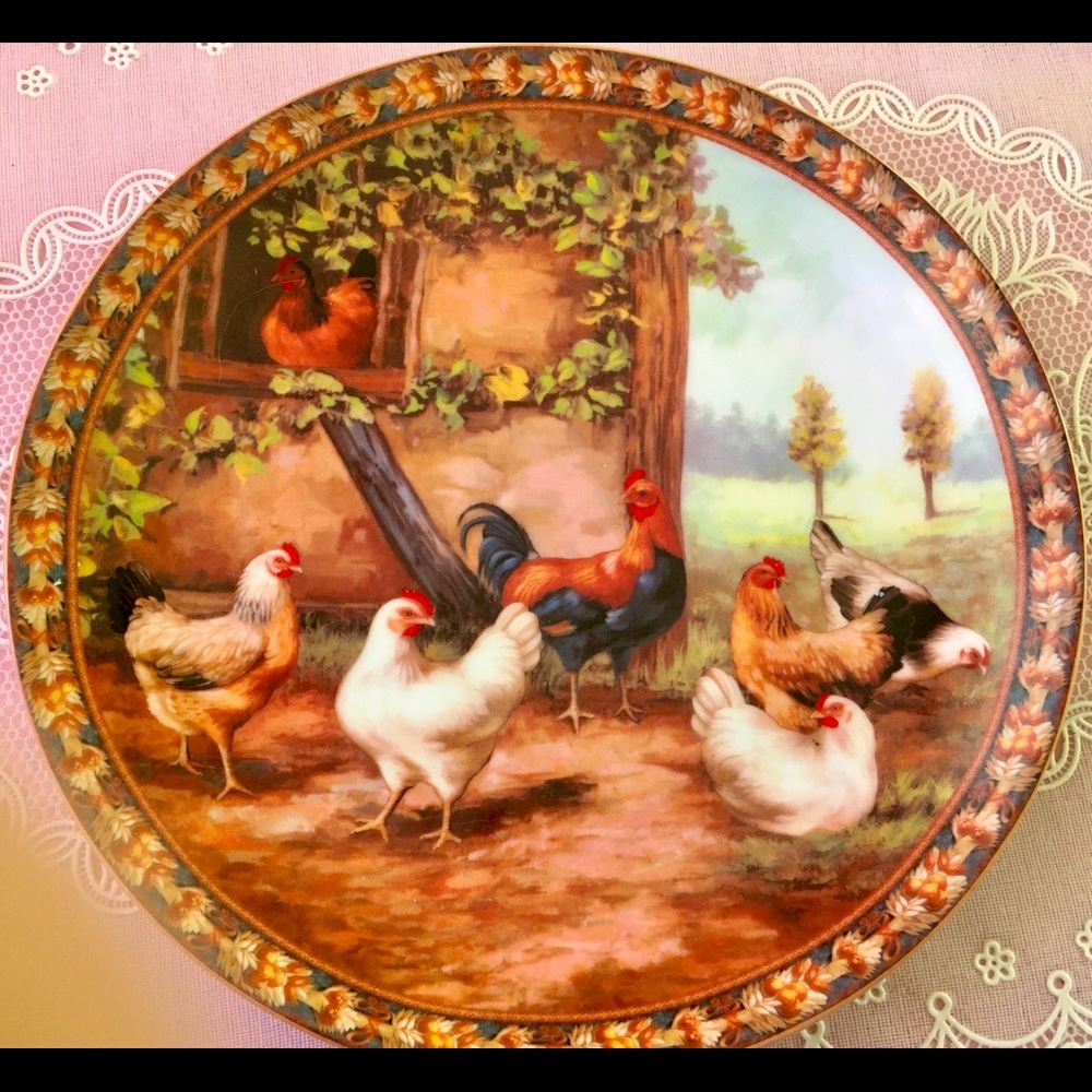 New! FORMALITIES BY BAUM BROS decorative FREE RANGE CHICKENS Plate.